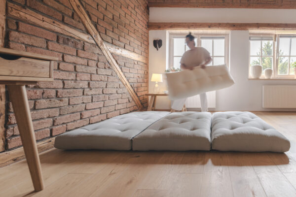 PROMO - FUTON składak 160x200 Silver Grey - od ręki - obrazek 2